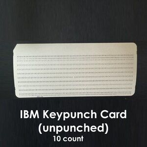 Keypunch IBM Punch Card Unpunched, Vintage (10 cards)